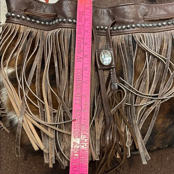 Raviani Garland Texas Western Style Hobo Fringe Leather Studded Bag MSRP $375+ - Picture 10 of 11